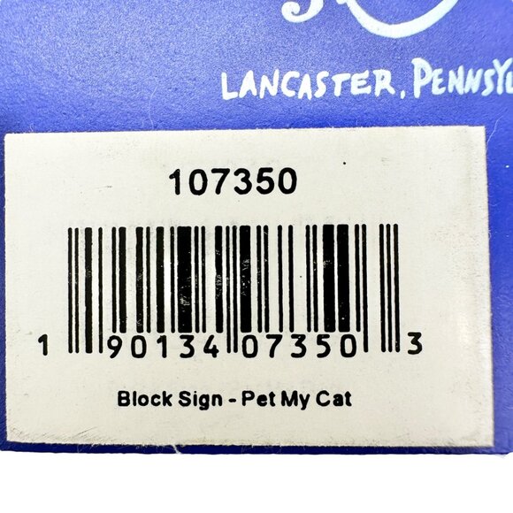 Patriotic Block Sign 5 x 3 x 1 Red White Blue Pet My Cat NWT - Picture 5 of 8